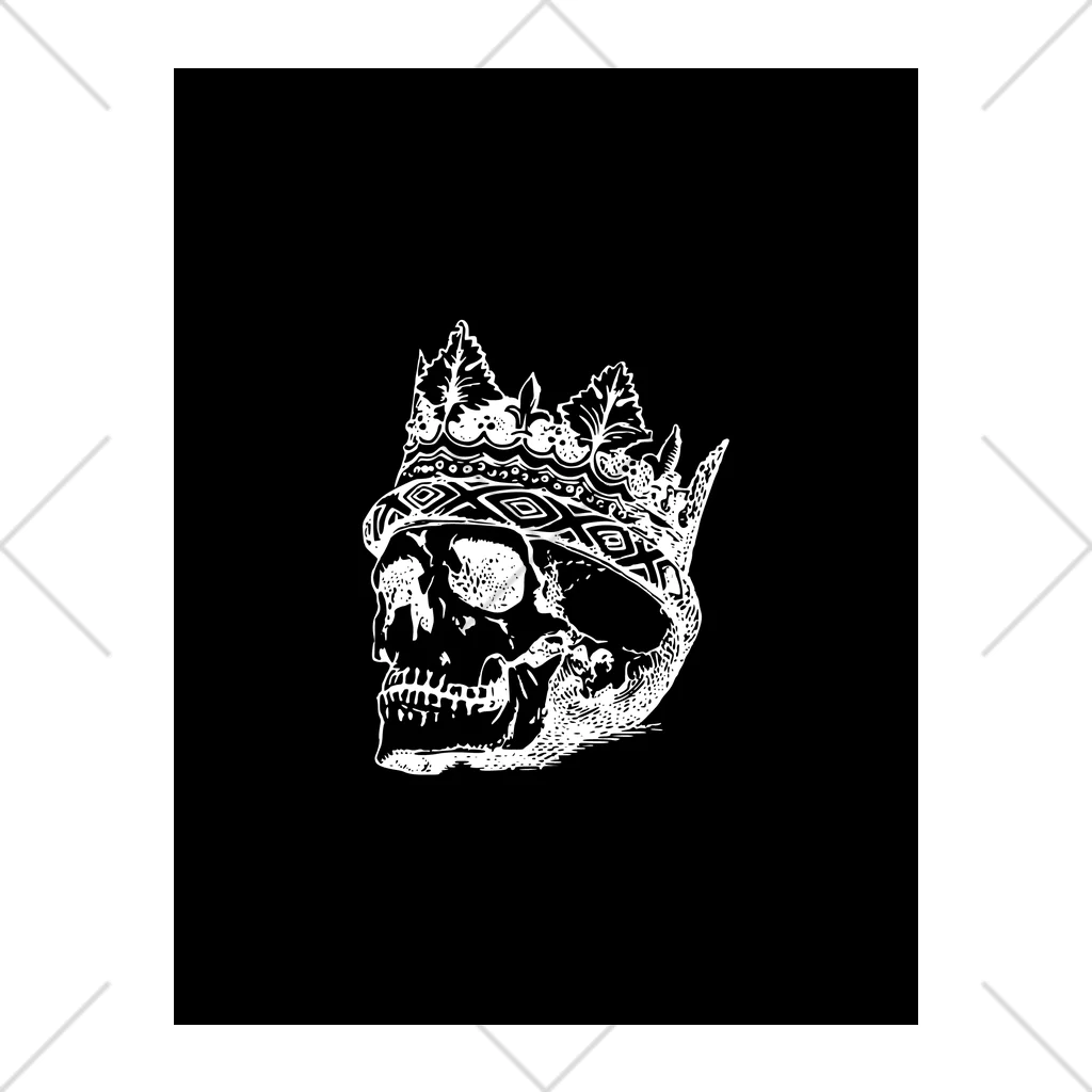 COOL&SIMPLEのBlack White Illustrated Skull King  くるぶしソックス