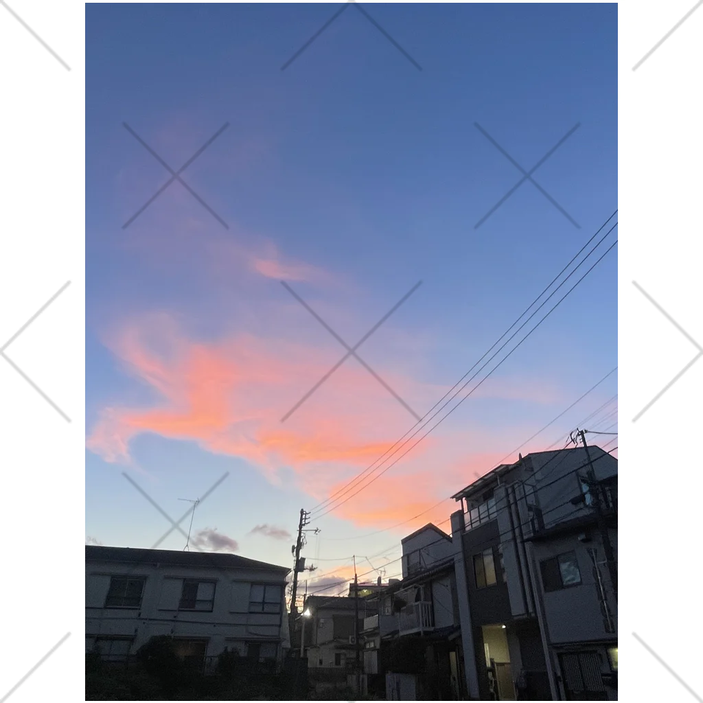 マツリのフォトショップの夕闇と夜空 くるぶしソックス