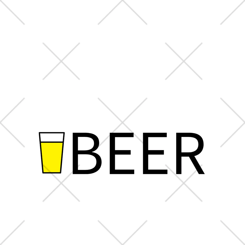 BEERのビール_ロゴ(透過) くるぶしソックス