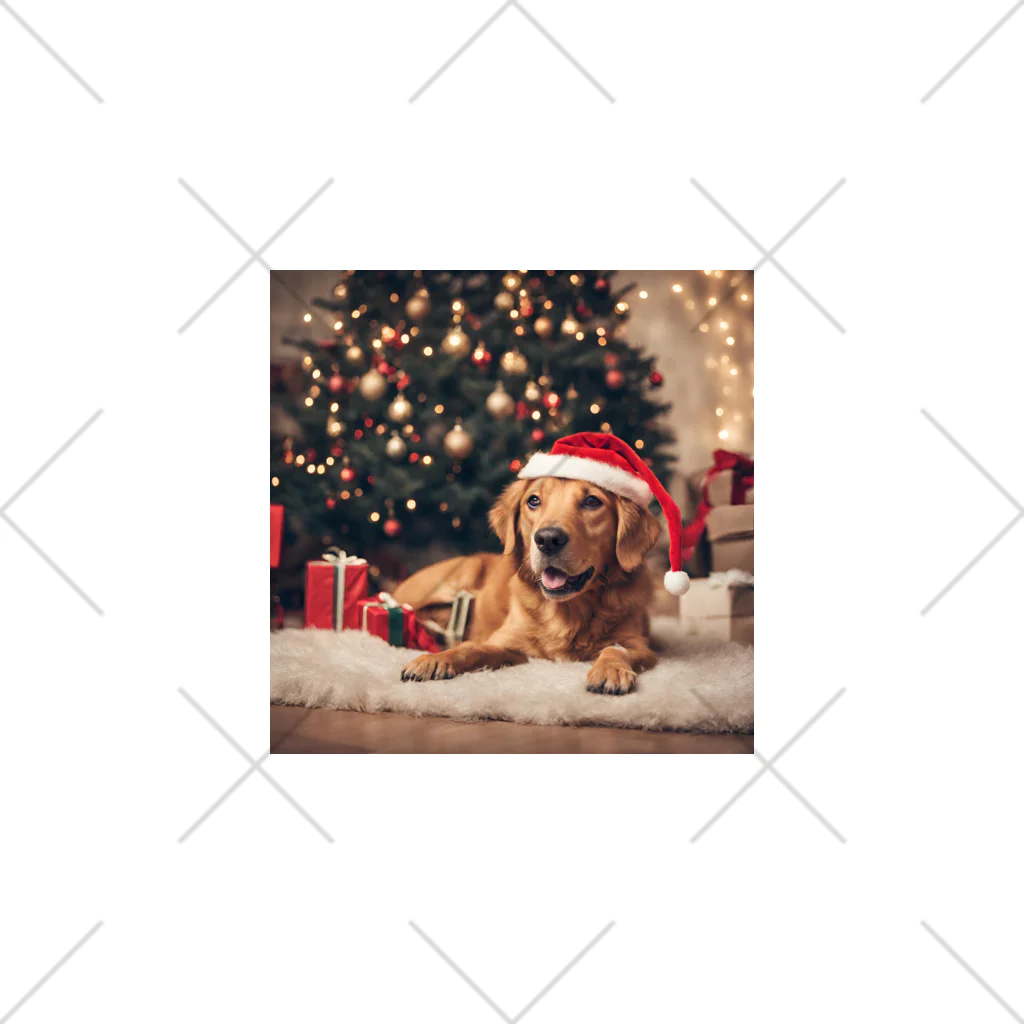 yumena_のクリスマスを満喫する犬 くるぶしソックス