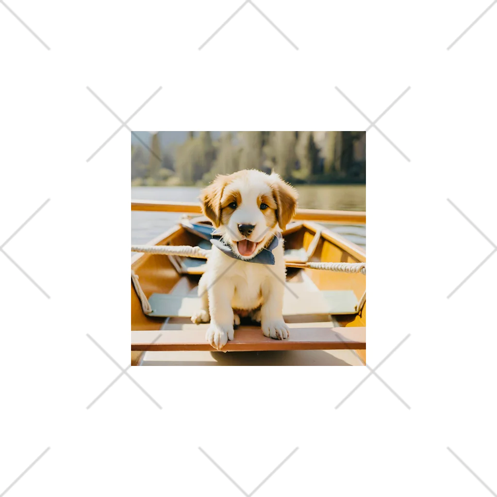 m222web-shopのボートに乗る　可愛い子犬 くるぶしソックス