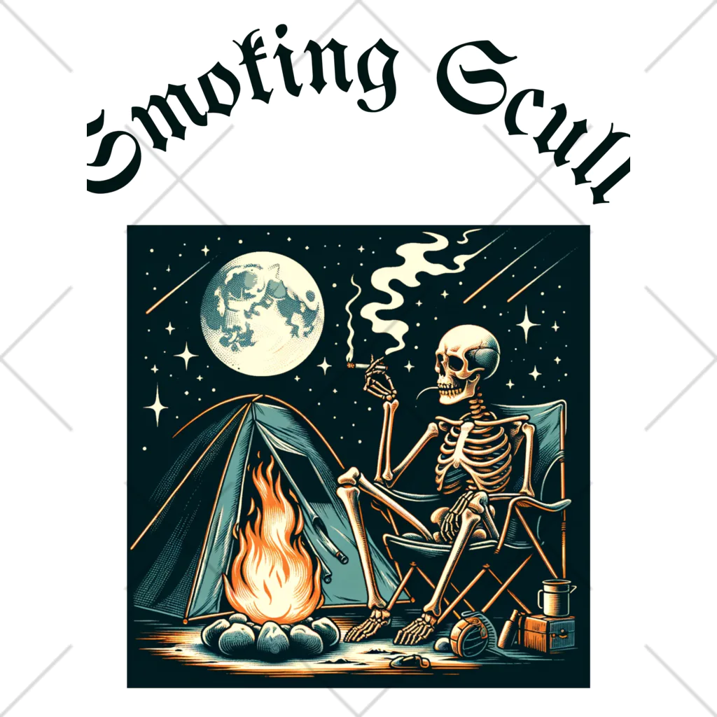 Whatever Storeのcamping smoking skull くるぶしソックス