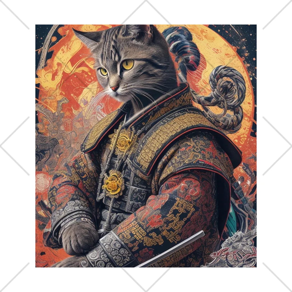 ZZRR12の「猫舞う戦士の神響：武神の至高の姿」 くるぶしソックス
