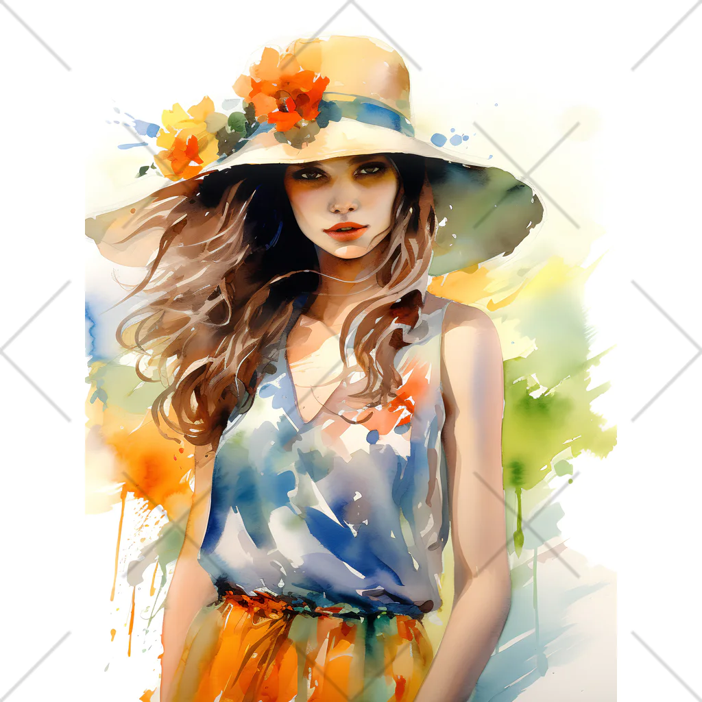 Decor&LuxuryVenusのLovely Flower-Hat Girl in Nature くるぶしソックス