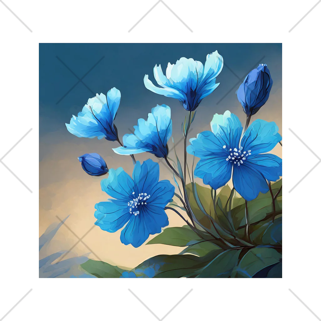 Happy Shopの青い花 くるぶしソックス