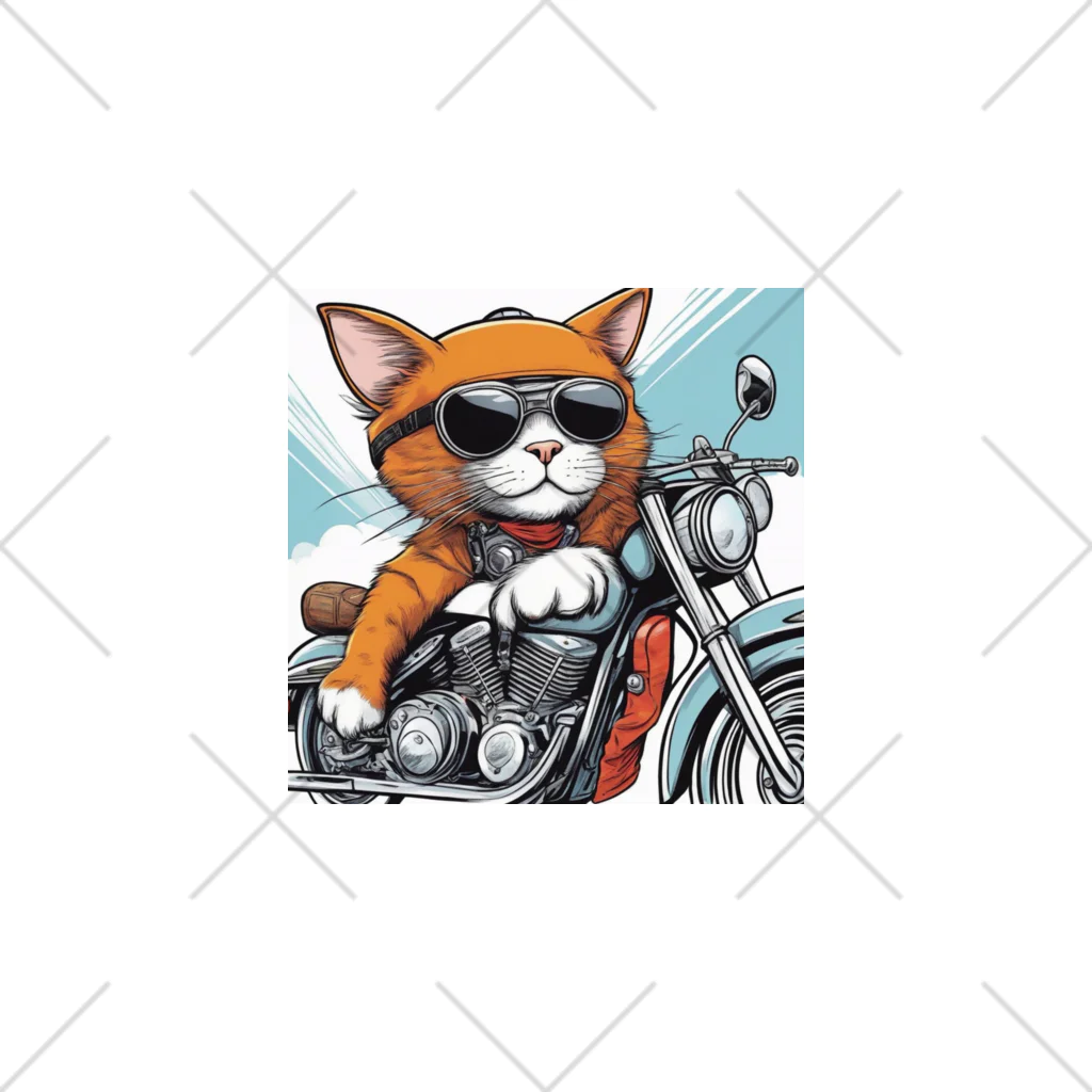 ryusky_333のサングラスをかけて、バイクを楽しんでいる猫 くるぶしソックス