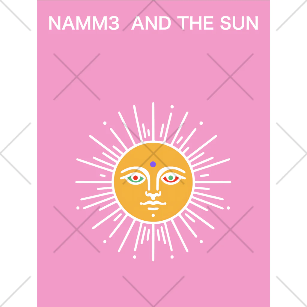 NAMM3 AND THE SUNの南無三の太陽　くるぶしソックス　白輪郭　ピンク くるぶしソックス