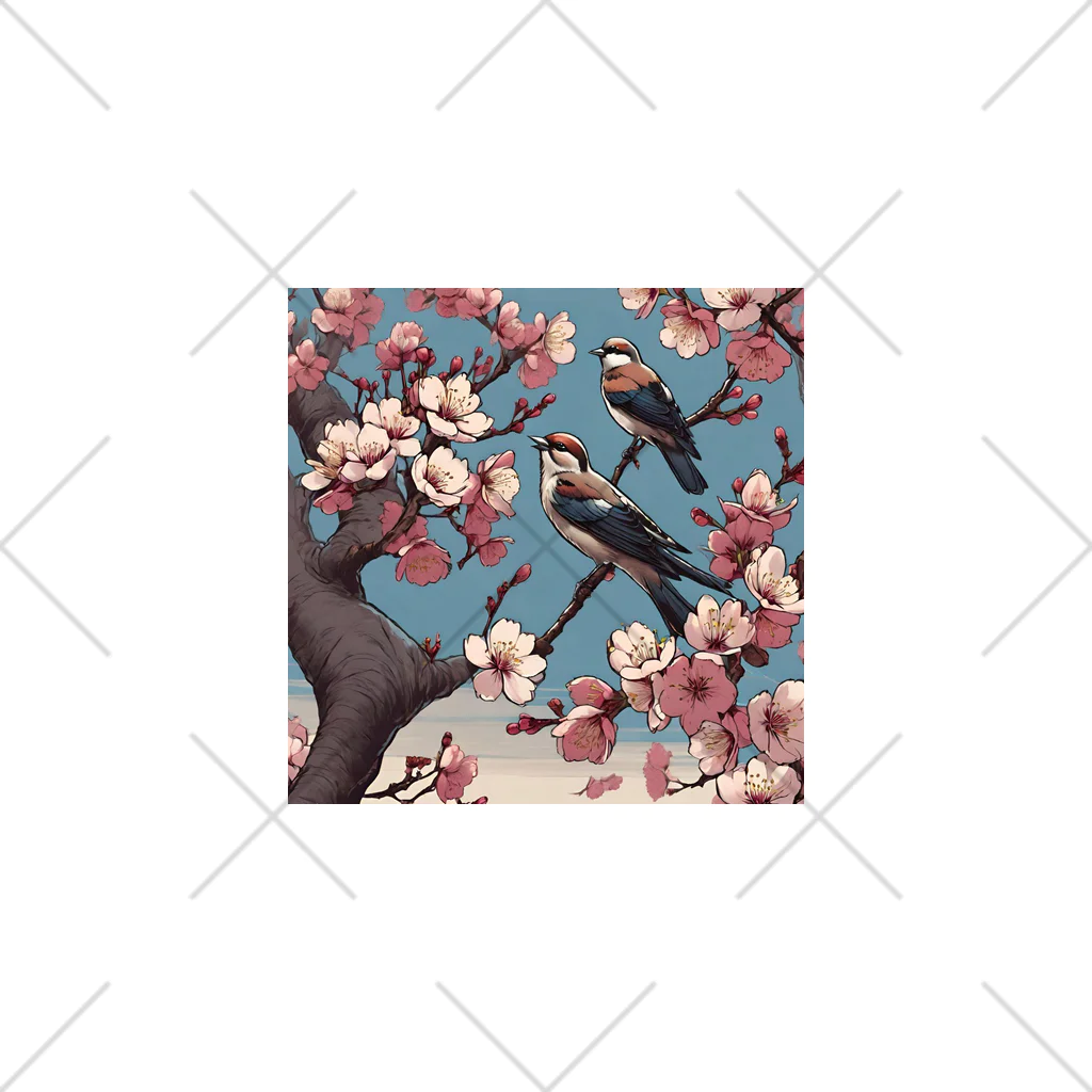 ウェブエンパイアの桜と雀（Cherry blossom & sparrow)  01 Ankle Socks