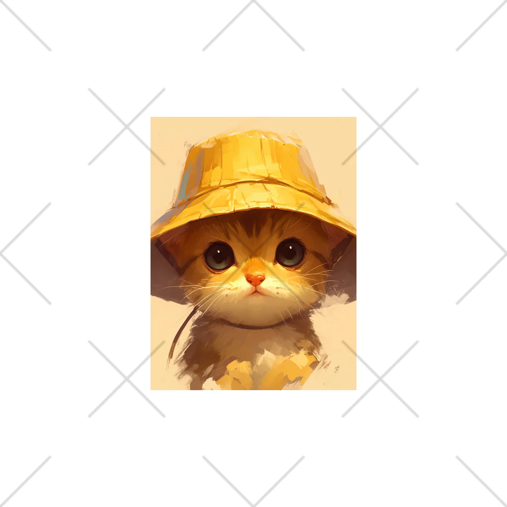 AQUAMETAVERSEの帽子をかぶった可愛い子猫 Marsa くるぶしソックス