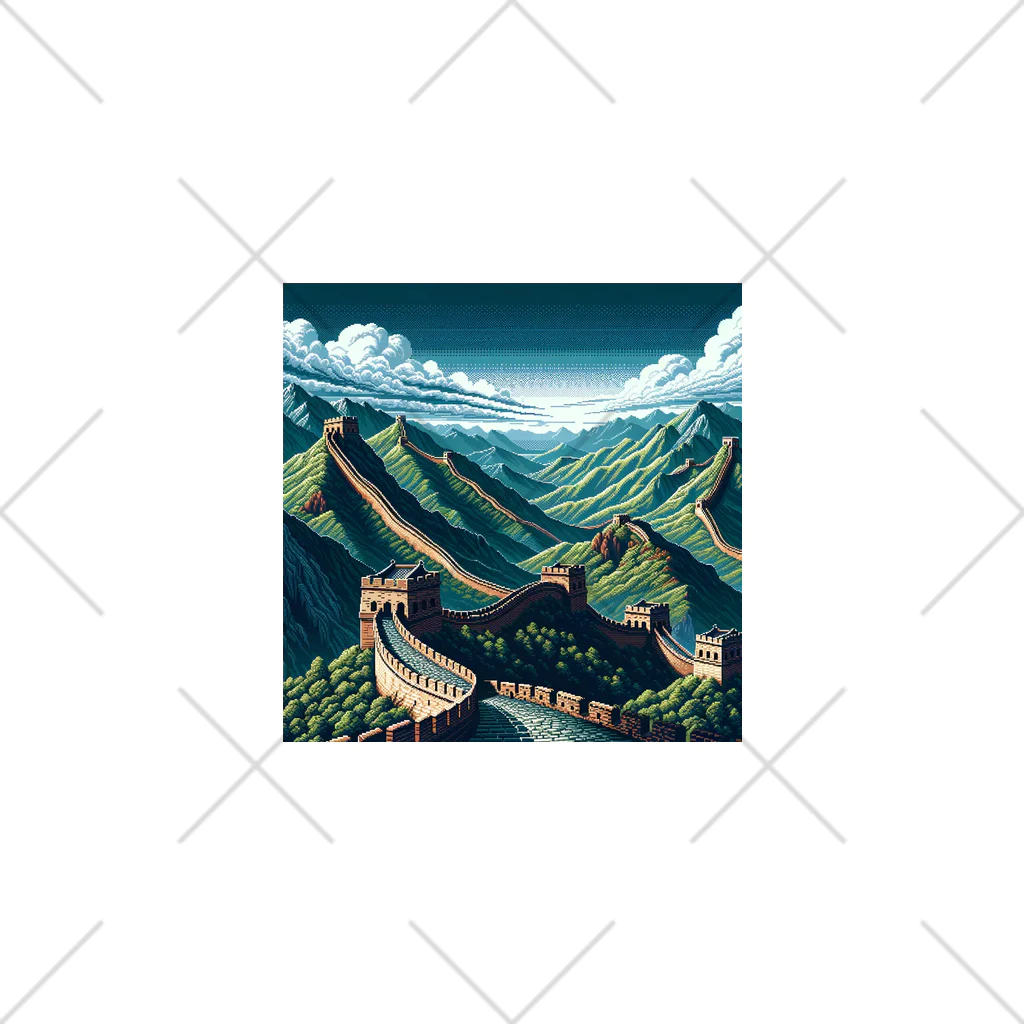 Pixel Art Goodsの万里の長城（pixel art） くるぶしソックス