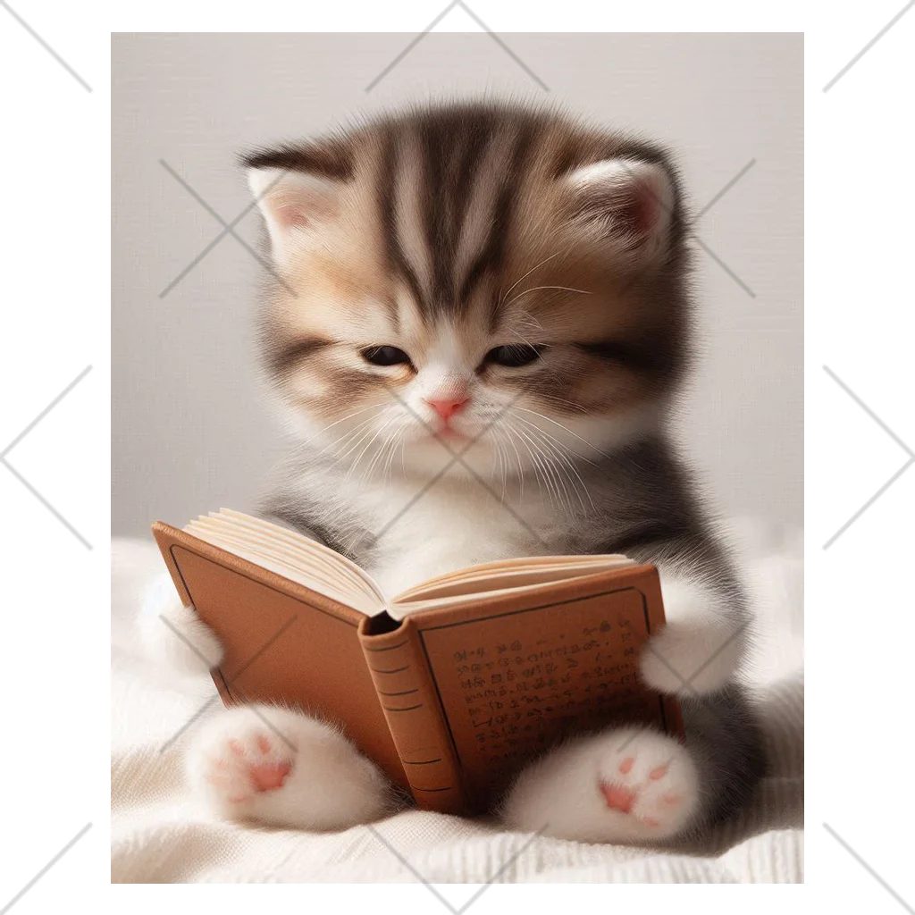 しんふぉショップの読書する赤ちゃんネコのグッズ Ankle Socks