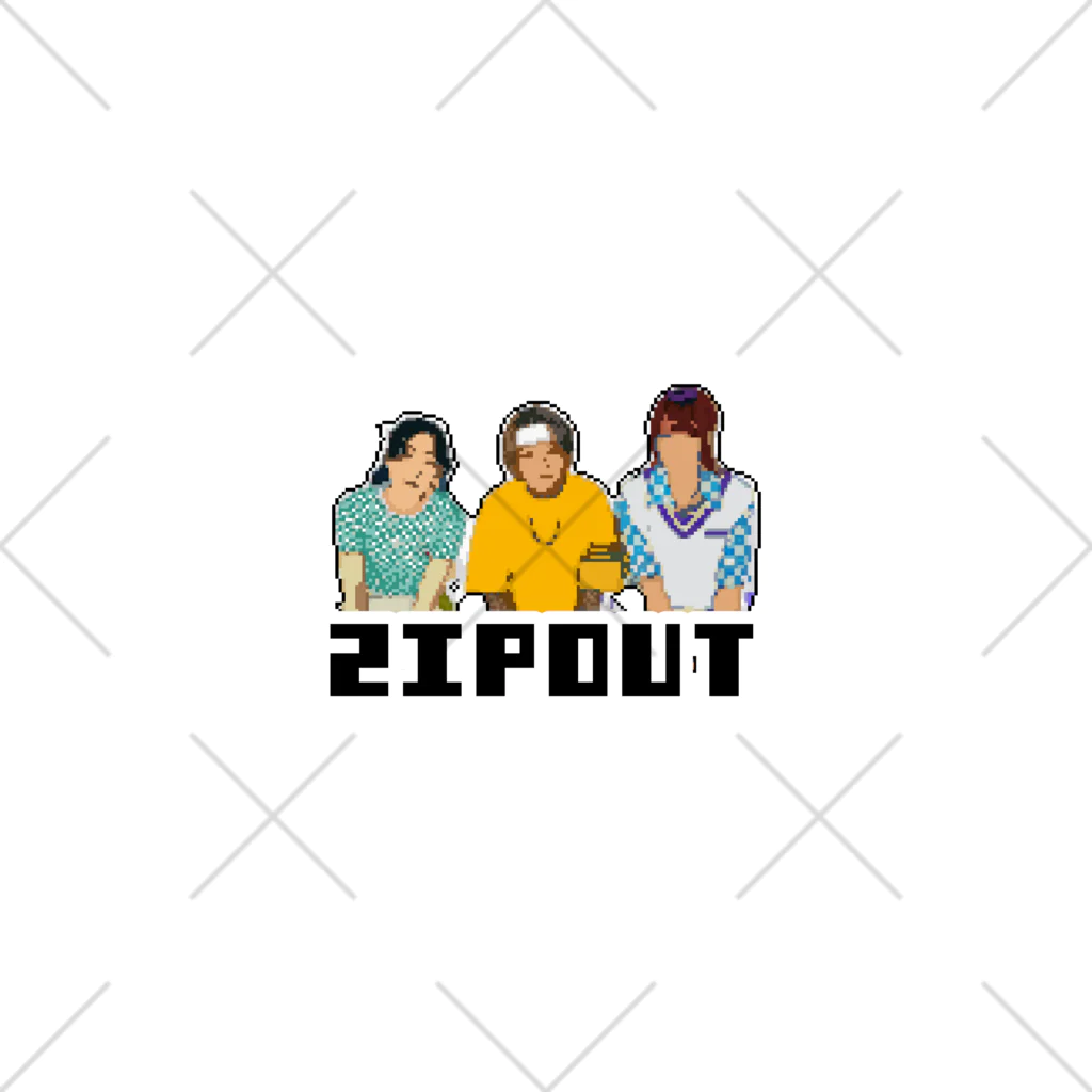 ZipOutのドット絵Zipさん靴下 くるぶしソックス