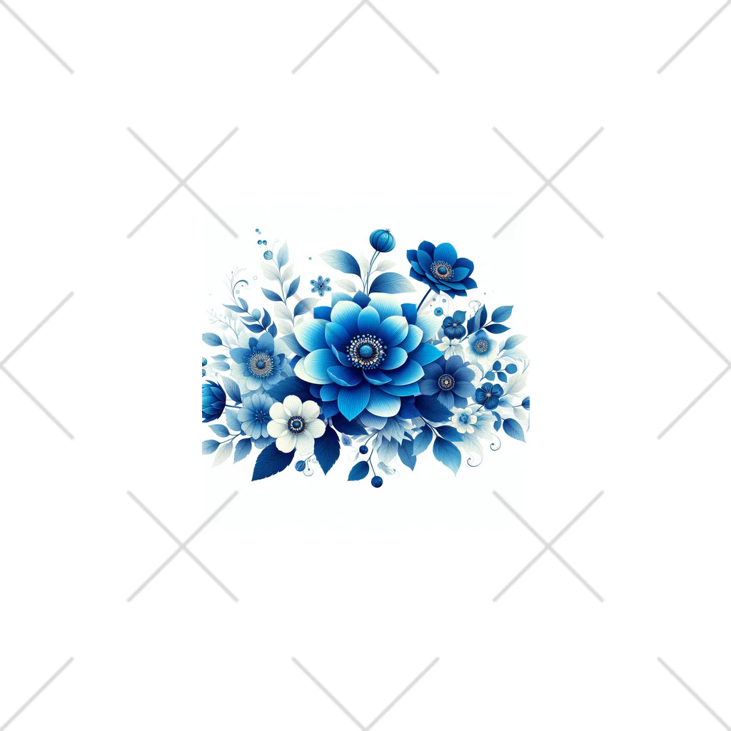 アミュペンの透き通るような青色が美しい花々 くるぶしソックス