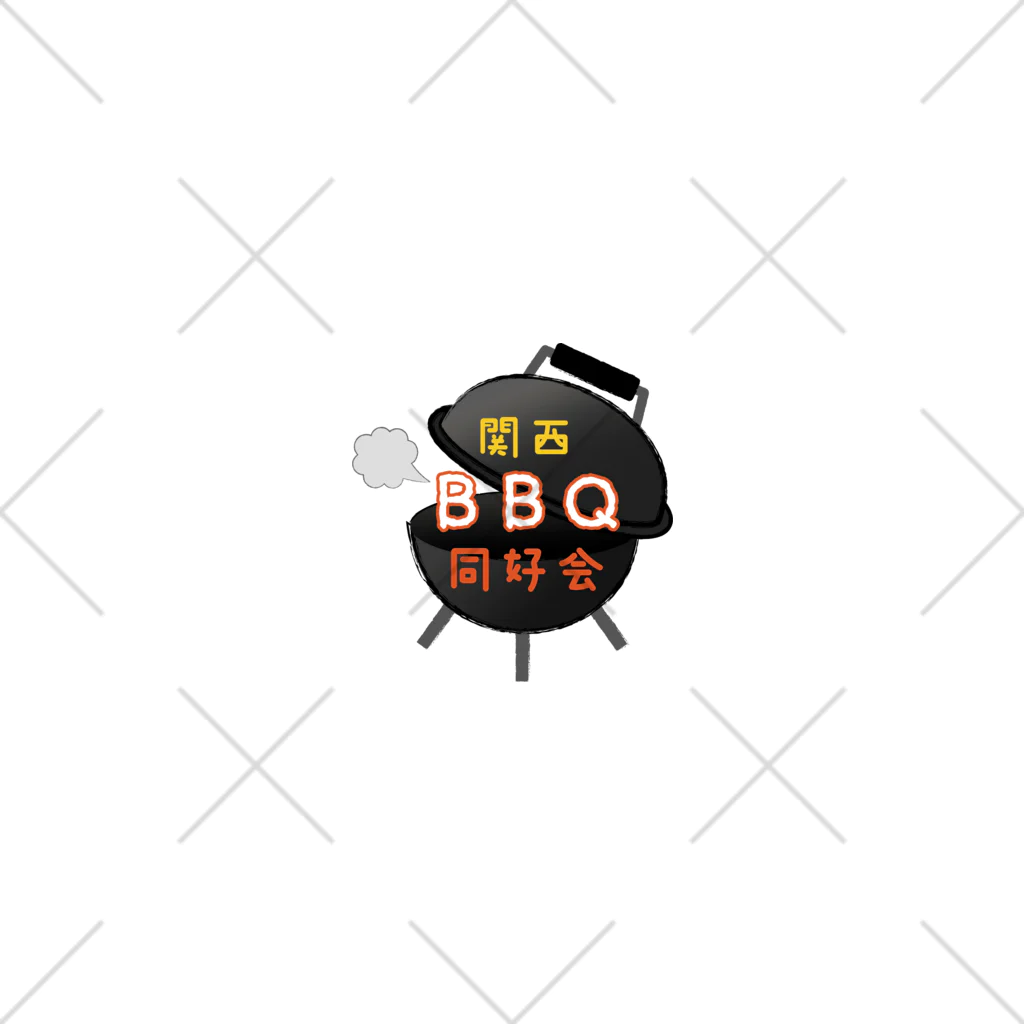 関西BBQ同好会公式の②【ロゴ】関西BBQ同好会（背景無し） くるぶしソックス