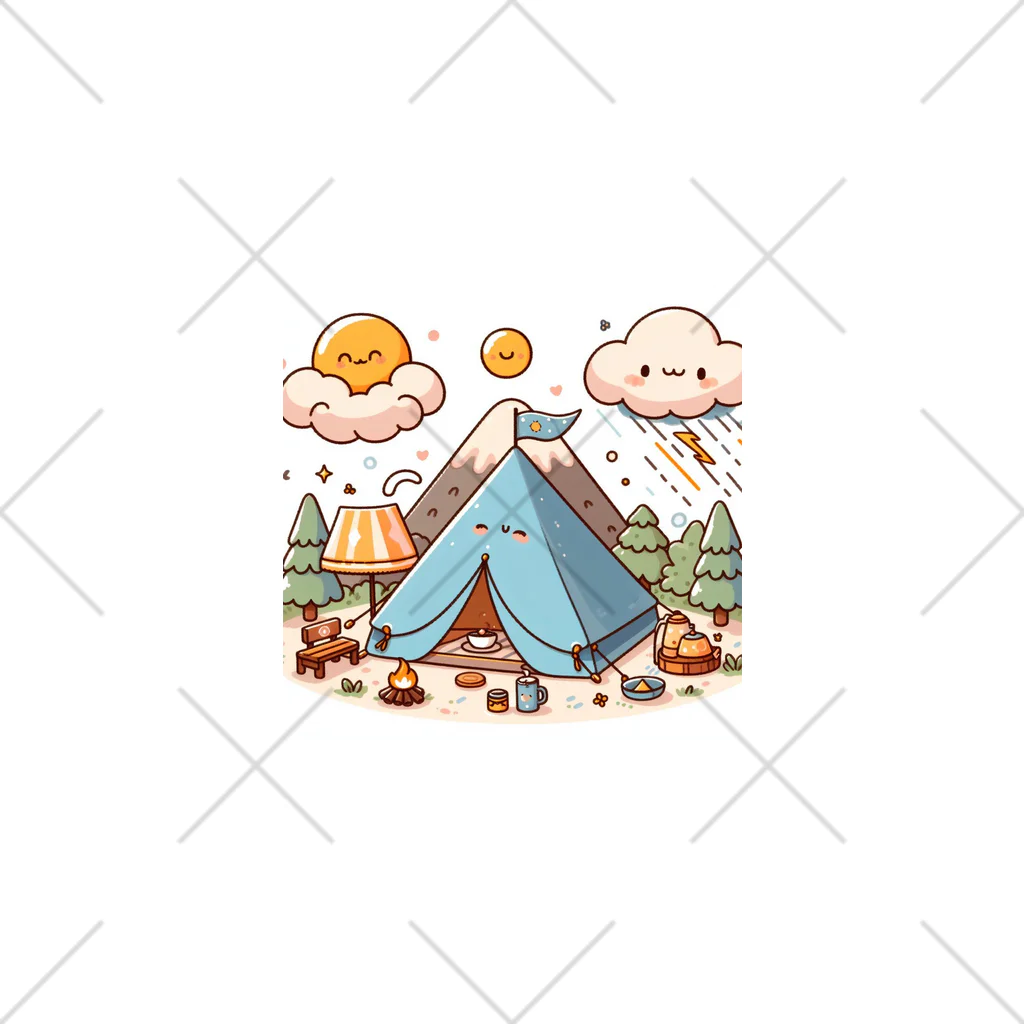 さちキャン(p)@さちcam(p)の青いテントで山キャンプ♪ドキドキ天気♪ Ankle Socks