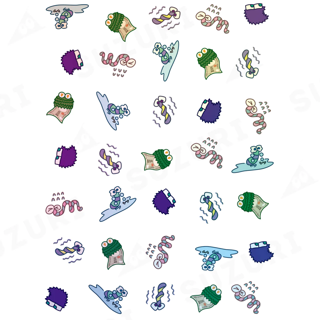 nakami@mojiの虫たち_総柄 Ankle Socks