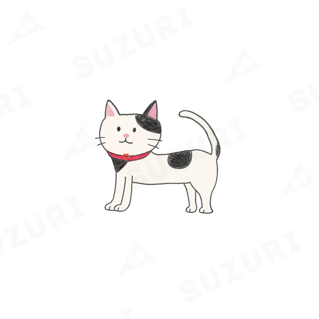 gattyoデザインのくすっと笑える雑貨たちの「くろぶちにゃん – おすまし猫の横顔」 Ankle Socks