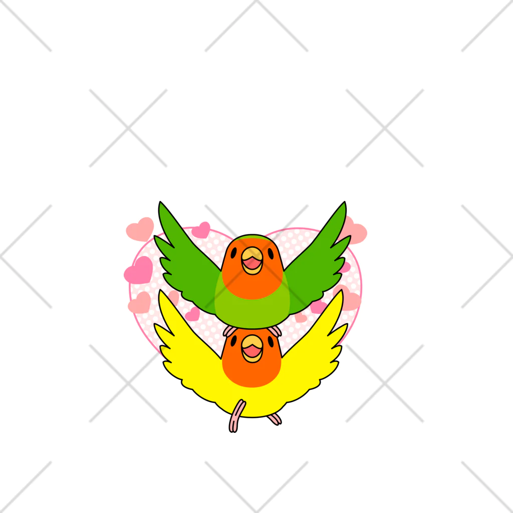 まめるりはことりのラブリーコザクラインコ【まめるりはことり】 くるぶしソックス