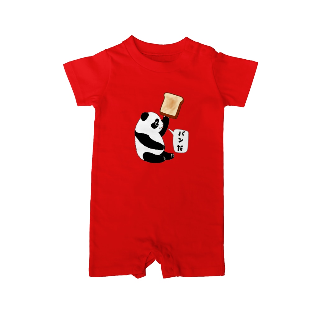 LalaHangeulの「パンだ」とつぶやく子パンダ Rompers