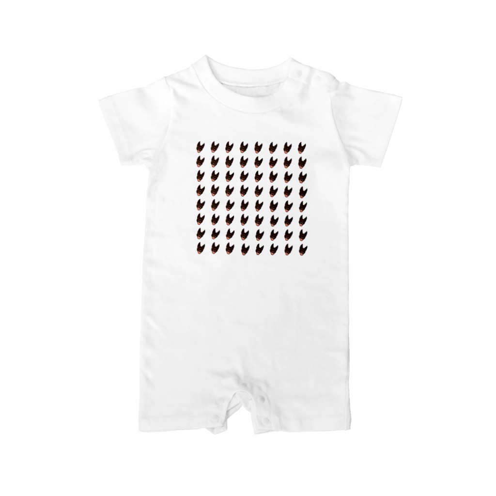 おこめののこのかわいいわんちゃんの柄 Rompers