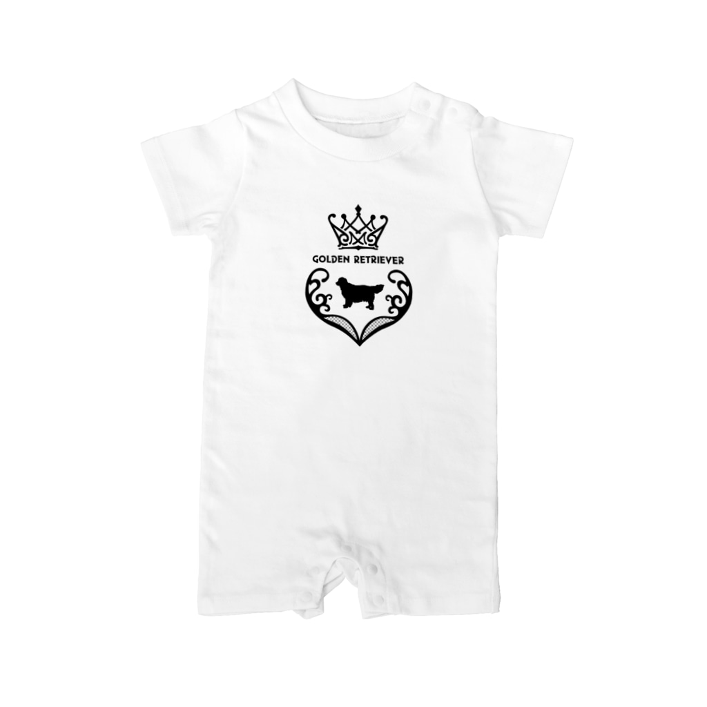 onehappinessのゴールデンレトリバー　crown heart　onehappiness　black Rompers