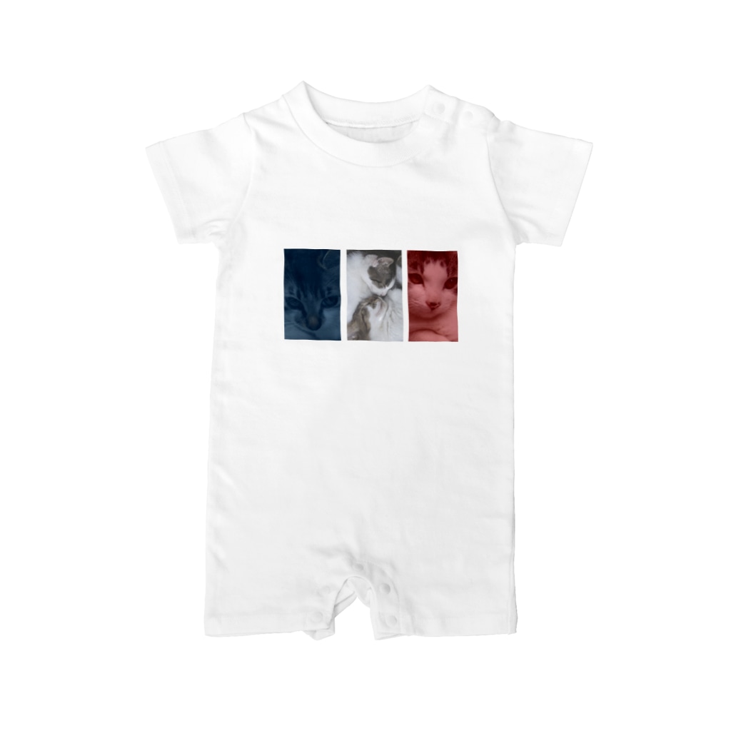 QUIET LIGHTHOUSE STOREのトリコロールねこ Rompers