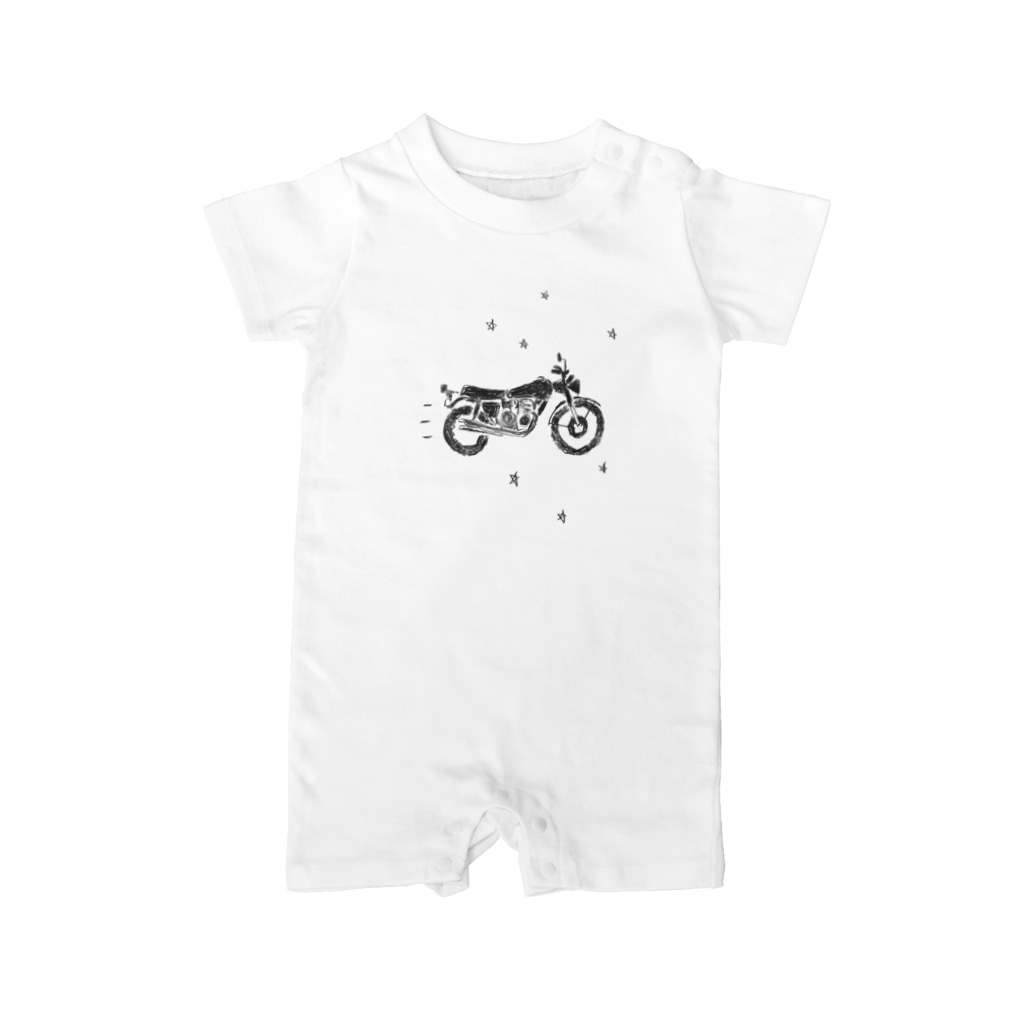 ノスタルジーデザイン バイクで走り去る Rompers By Nikorasu Go Woogo729 Suzuri ノスタルジーデザイン バイクで走り去る Rompers By Nikorasu Go Woogo729 Suzuri