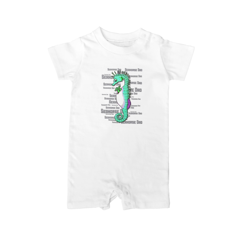 LalaHangeulのSeahorse Dad グリーン Rompers