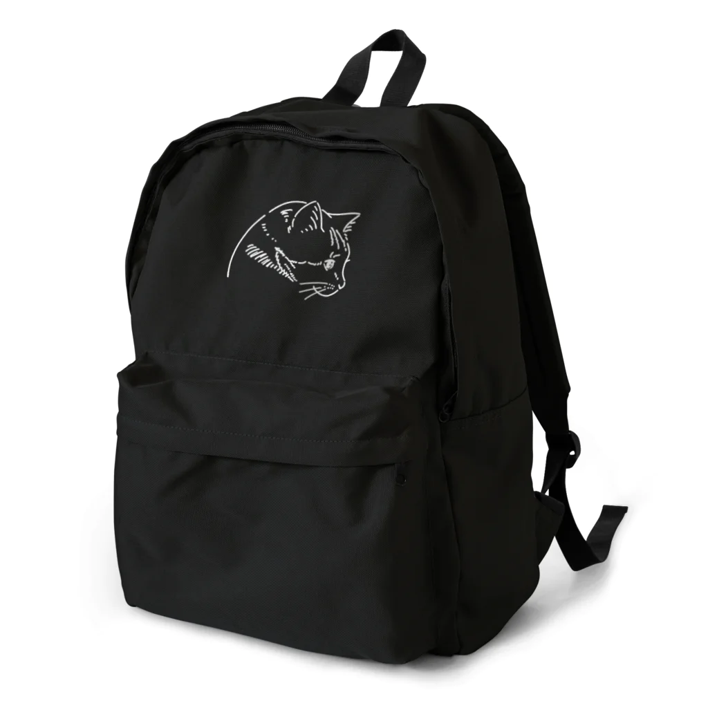 ろんねこやのよこがお猫(黒地用) Backpack