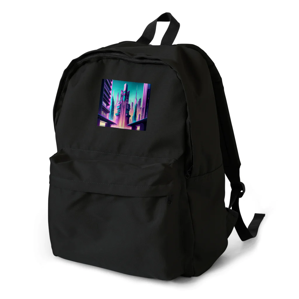 のんびりアート工房のサイバーパンク都市 Backpack