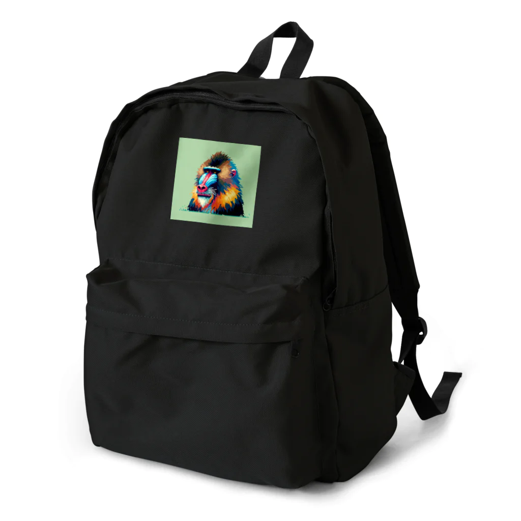 ippofumiのカラフルなマンドリルのドット絵 Backpack