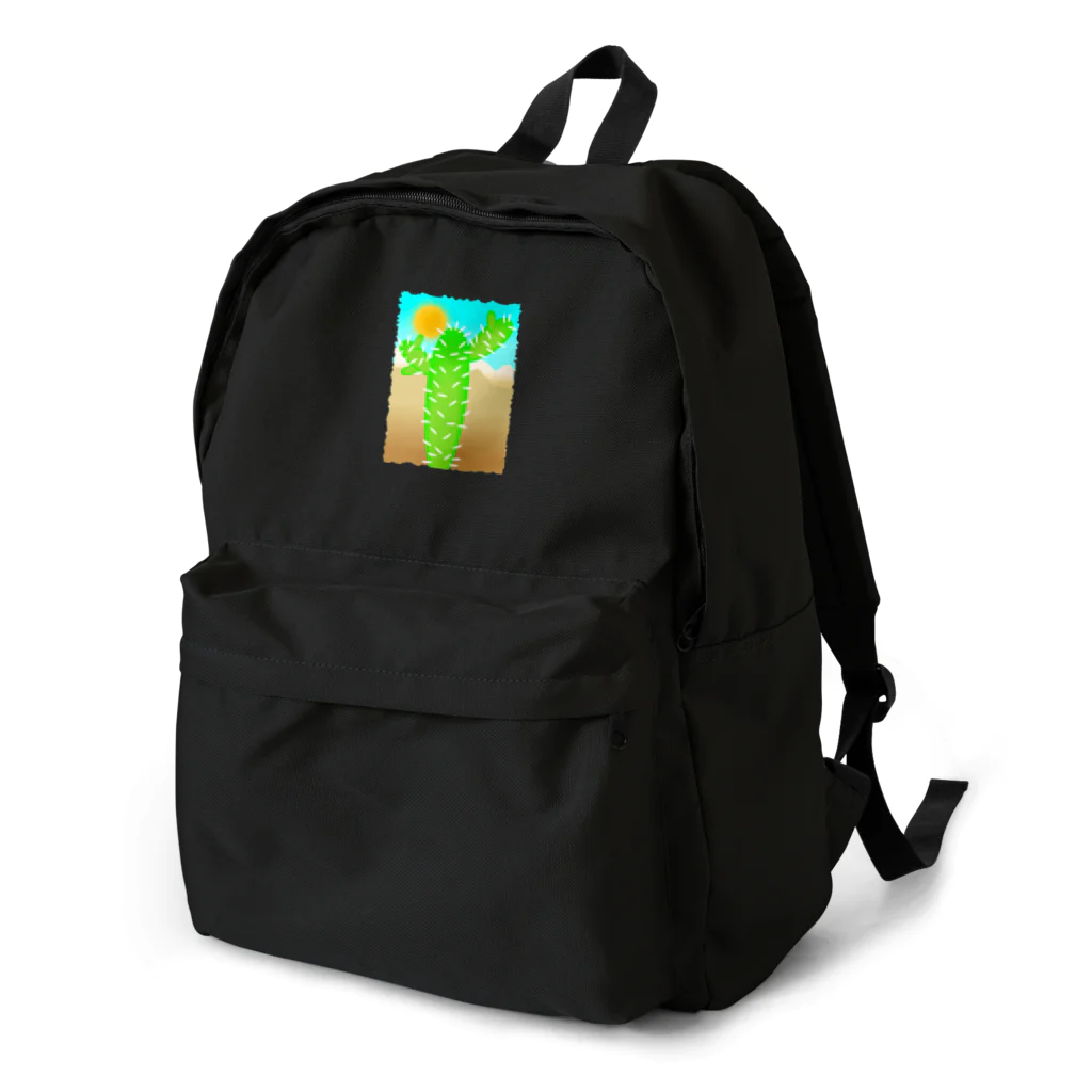 ファンシーTシャツ屋の砂漠の太陽とサボテン Backpack