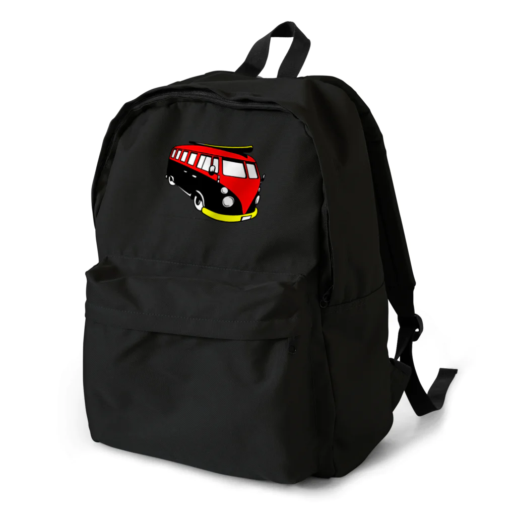 ファンシーTシャツ屋のレッド&ブラックのビーチバス Backpack