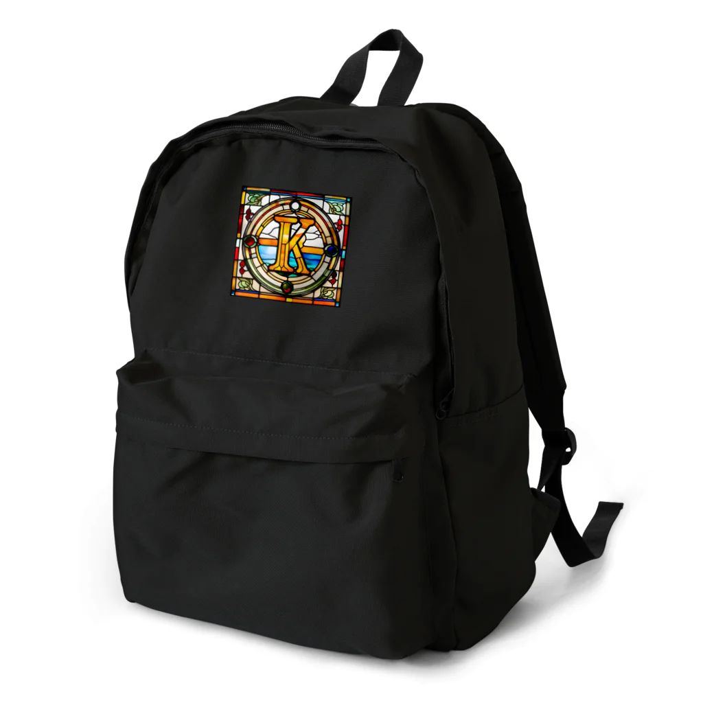 alphabet stained glassのstained glass K Backpack