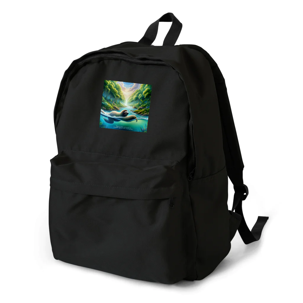 k.a.u.j.7の時間の流れを象徴する川の中でゆったりと泳ぐ、ナマケモノの姿🌿 Backpack