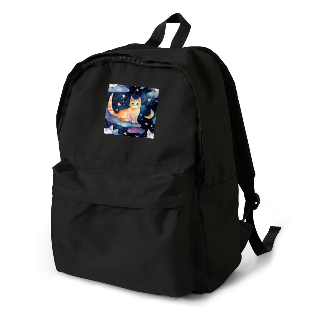 星降る夜にの月と猫 Backpack