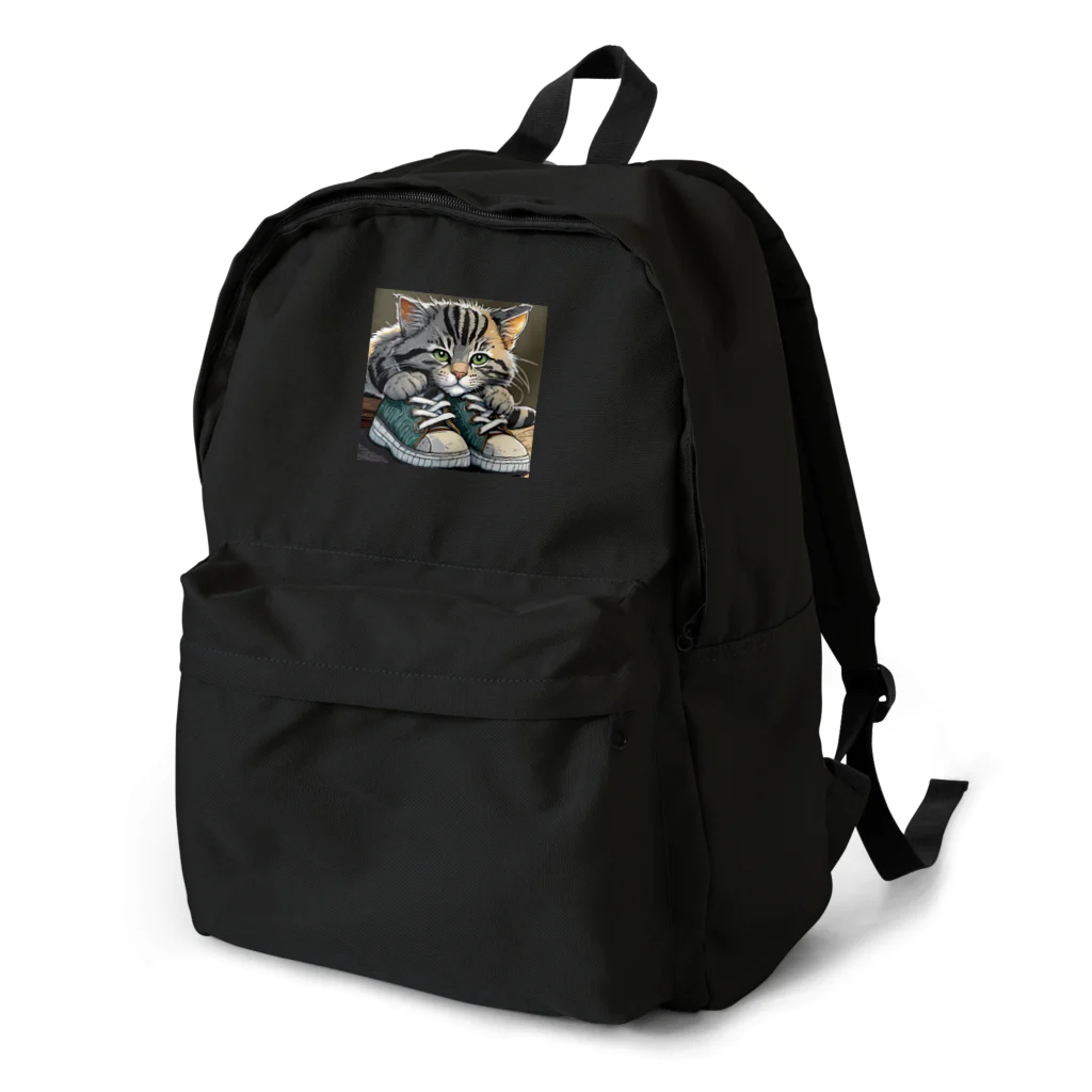 yoiyononakaのスニーカーと虎縞灰猫02 Backpack