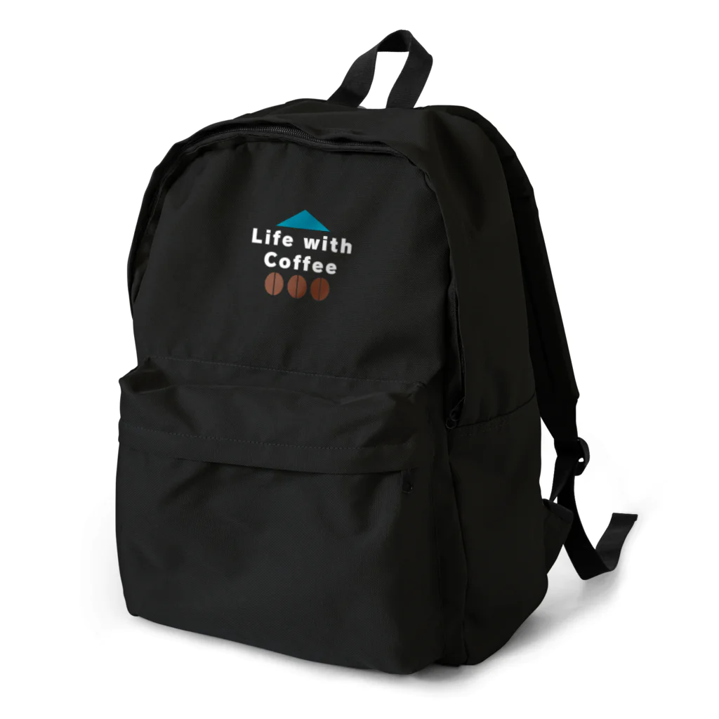 leisurely_lifeのLife with Coffee(白文字) Backpack