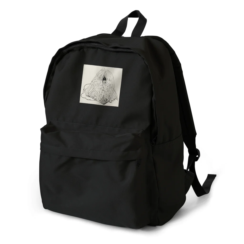 光平洋子のかしこいプーリー犬のイラスト  鉛筆画 歩く犬 Backpack