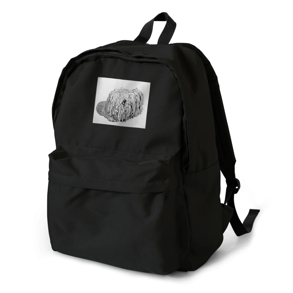 光平洋子のかしこいプーリー犬が振り向いた。puli illustration  Backpack