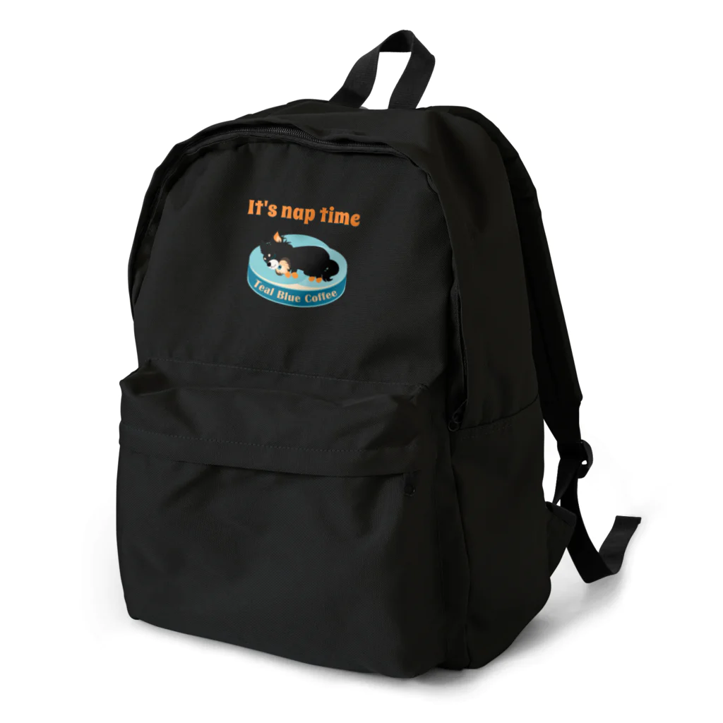 Teal Blue Coffeeのお昼寝の時間　-puppy teal- Backpack