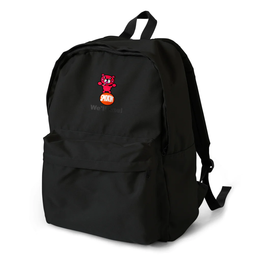 オリジナルデザインTシャツ　SMOKIN'の玉のりモクモックマ  飴ちゃんフェイス ピンク Backpack