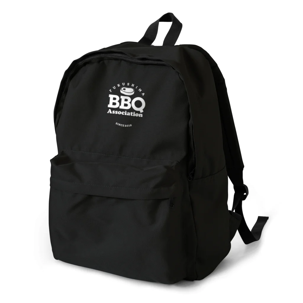 福島バーベキュー協会SHOPの福島BBQ協会Circleロゴ白文字 Backpack
