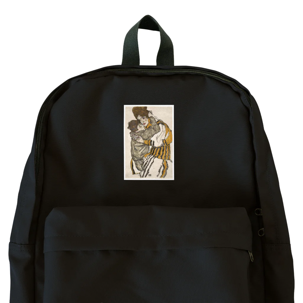 世界の絵画アートグッズのエゴン・シーレ《シーレの妻と小さな甥っ子》 Backpack