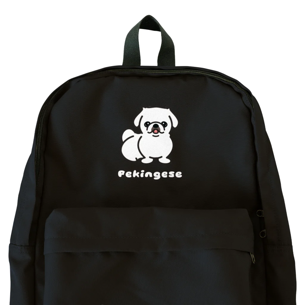 ペキニーズくらぶ（SUZURI支店）のペキニーズ・ホワイト（サマーカット）（全身） Backpack