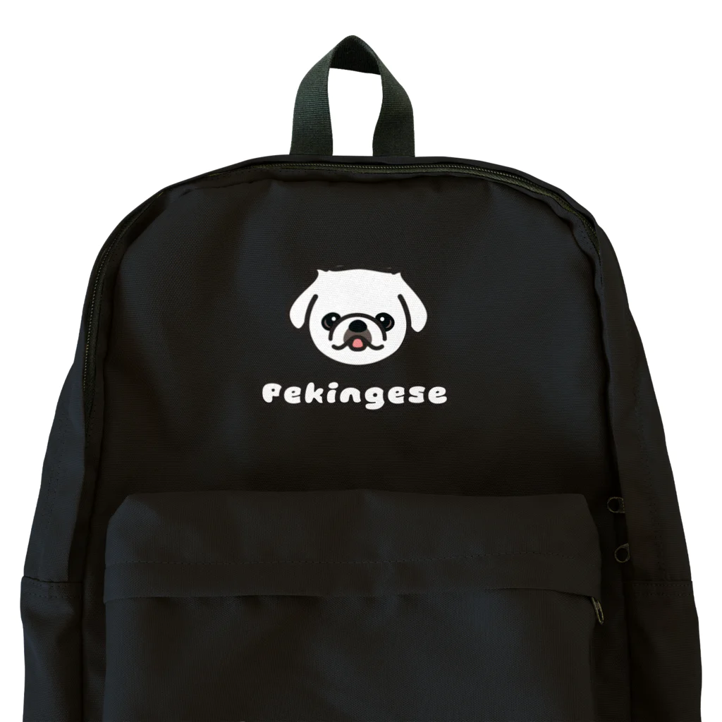 ペキニーズくらぶ（SUZURI支店）のペキニーズ・ホワイト（サマーカット）（顔だけ） Backpack