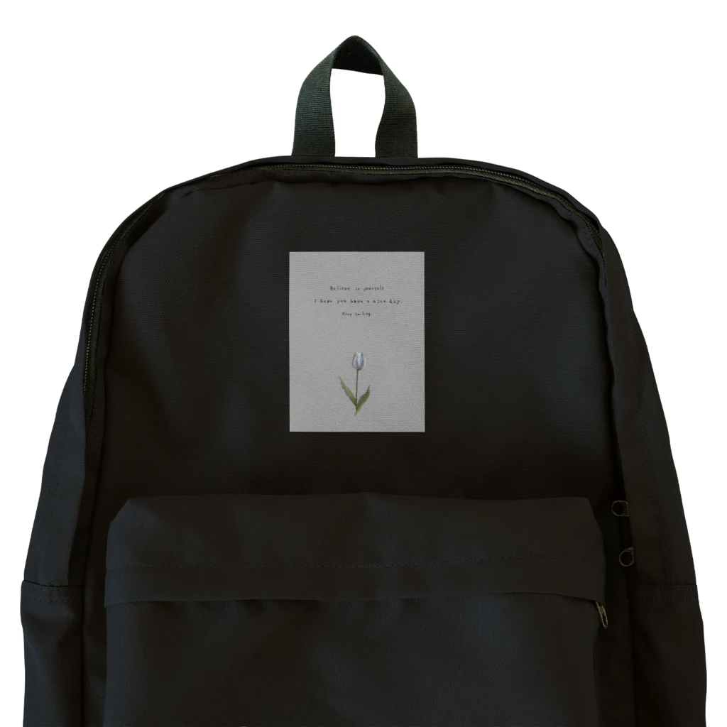 rilybiiのTULIP, white gray blue . Backpack