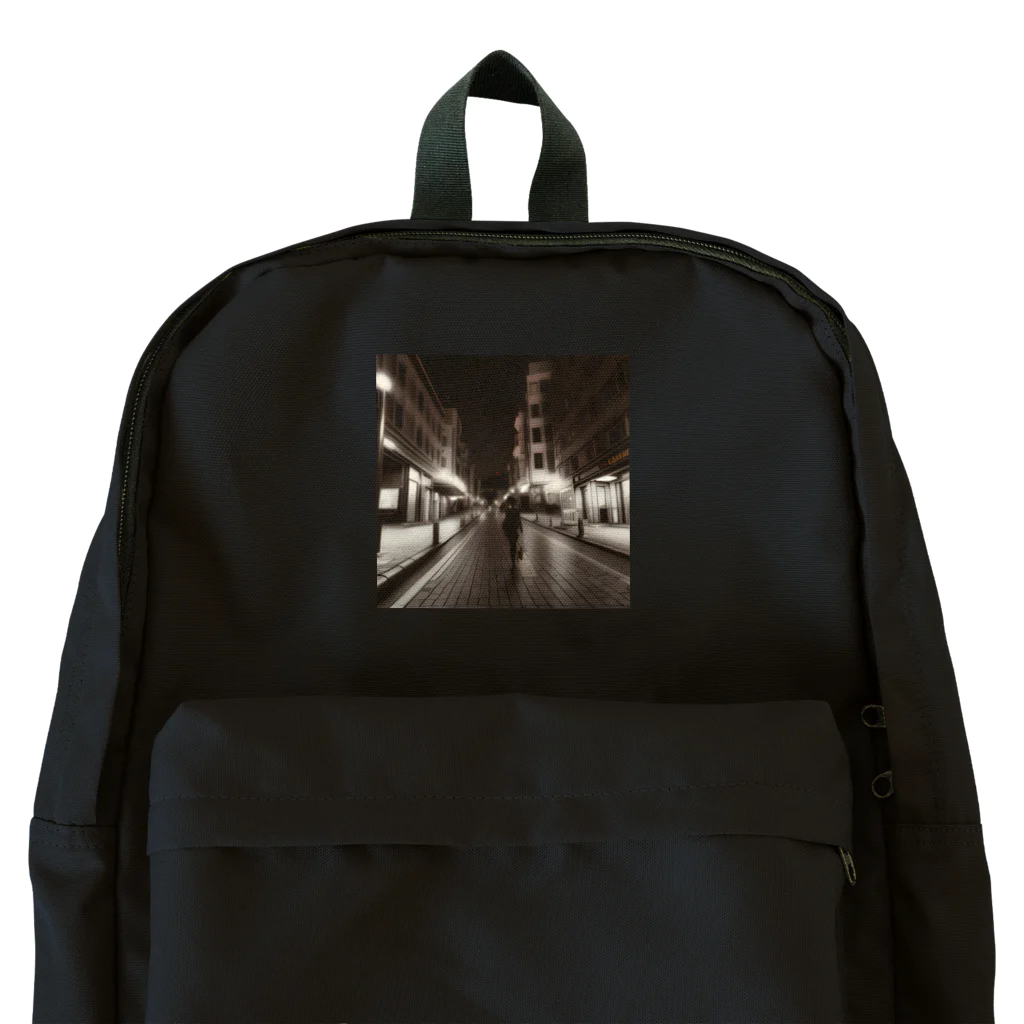 Atelier_de_rossiの黒猫夜景 Backpack