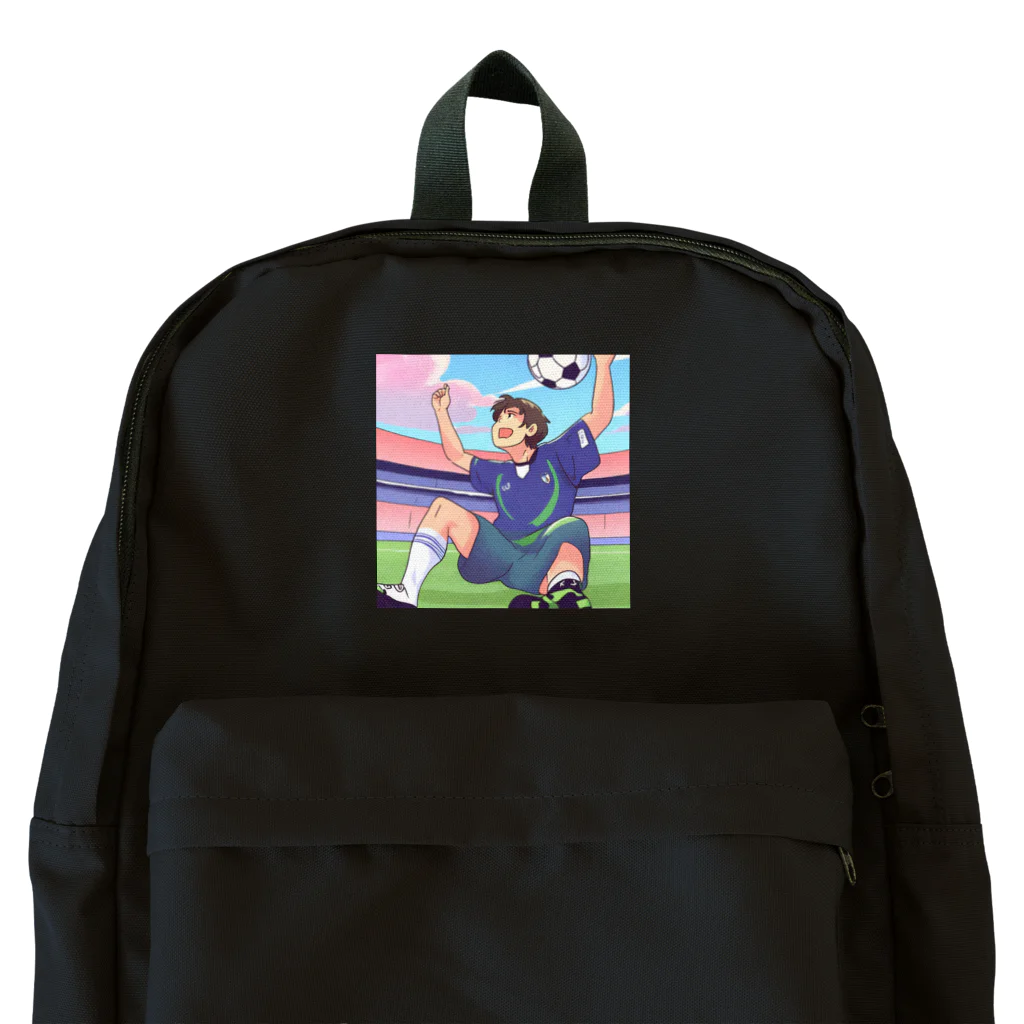 ほっこりグッズBASEのワールドカップ優勝を夢見るサッカー少年 Backpack