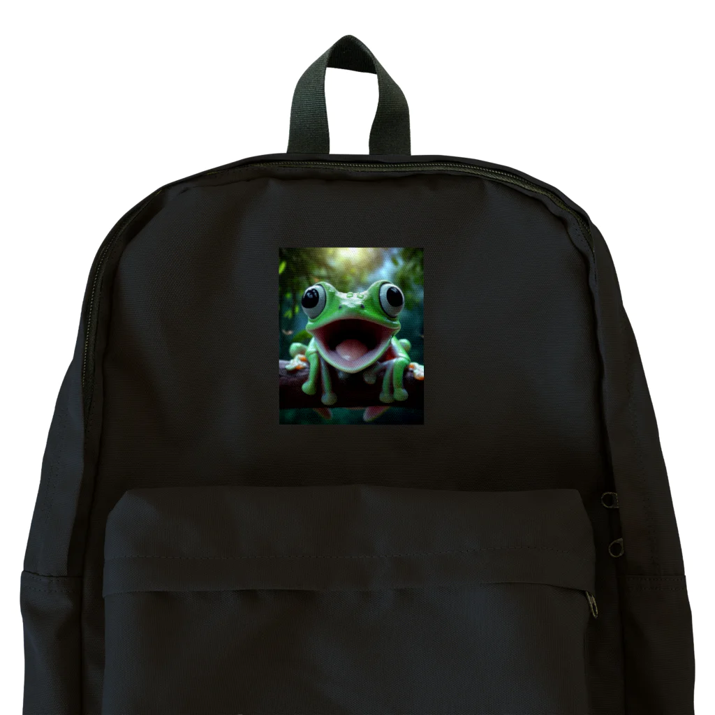 ワンダーワールド・ワンストップのリアルでユニークな笑っているカエル Backpack
